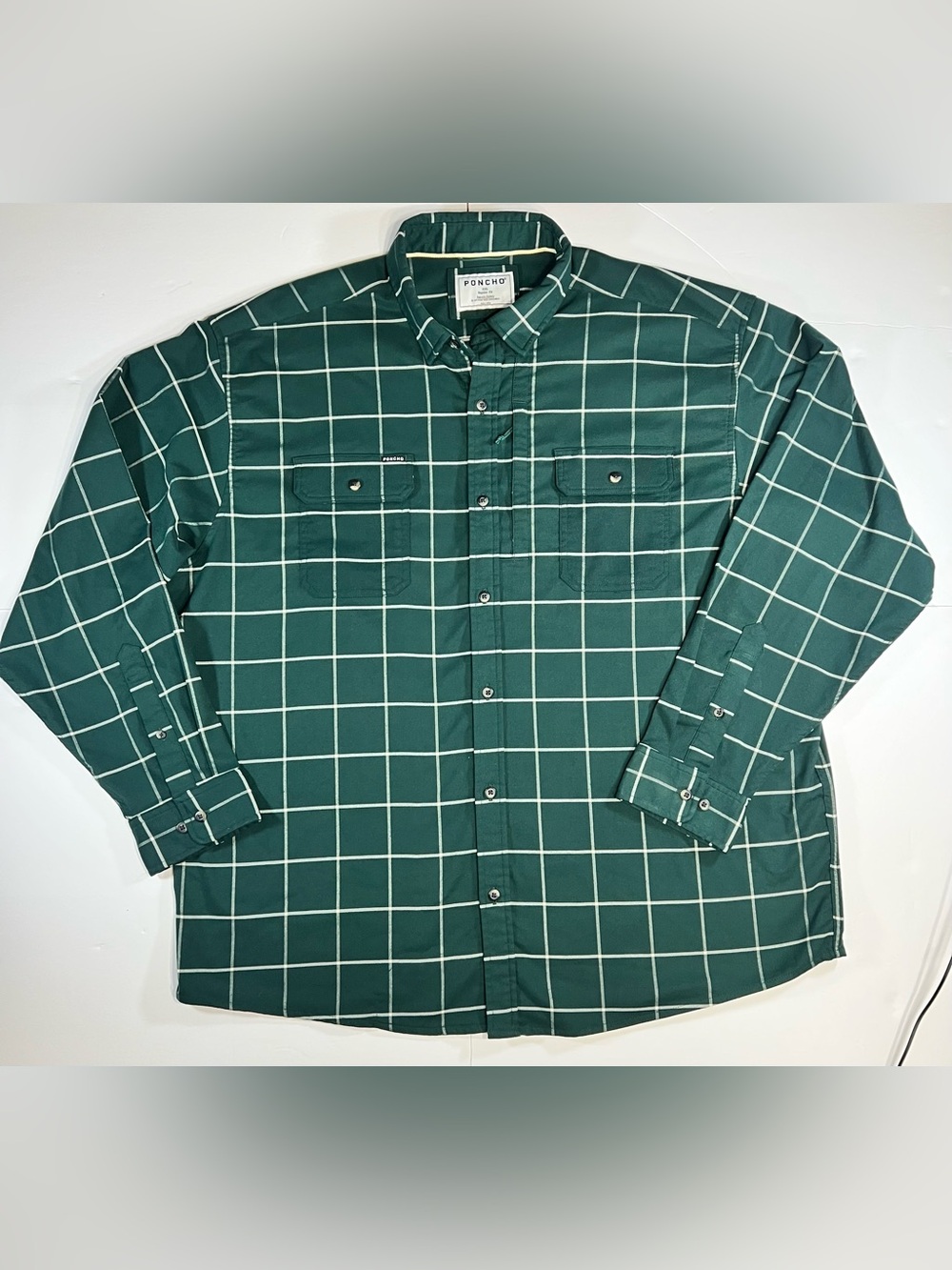 Poncho Outdoors Pine Flannel Men XXL Green Magnetic Pockets Performance Hike